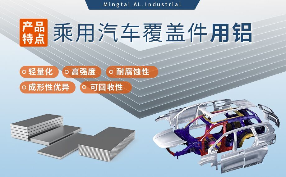 乘用汽车覆盖件用铝5系（5052/5182）6系（6016/6111）铝合金 轻量化、高强度、高成型性